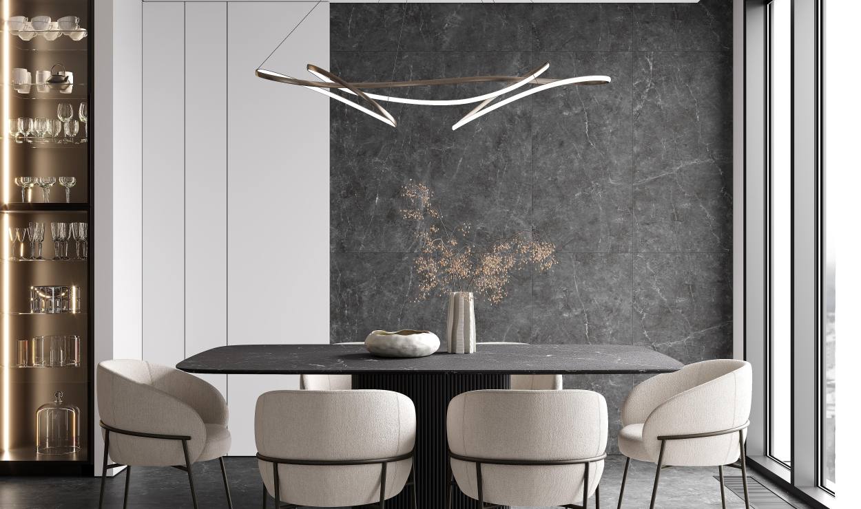 LAPARET MOONLIGHT GRAPHITE: Тёмный камень в современном интерьере