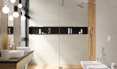 Керамогранит 60×120 с текстурой камня и керамопаркет 20×120: Идеальный дуэт для вашего дома